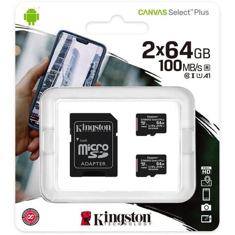 Kingston SD MicroSD Card  64GB Kingston SDXC Canvas+ (Class10) o.A 2p retail