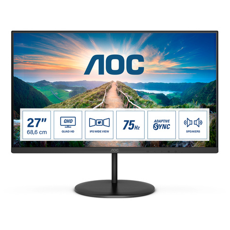 AOC V4 Q27V4EA 16:9 4ms IPS DP HDMI VESA Speaker QHD Black