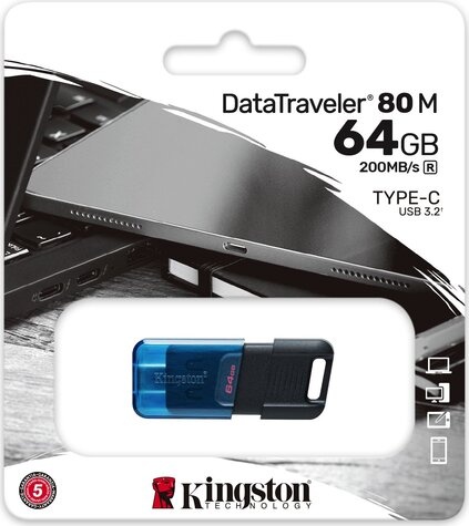 Kingston USB-C 3.2 FD 64GB DataTraveler 80 M