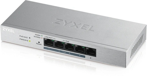 ZyXel GS1200-5HP - 5 Port Gigabit PoE+ webmanaged Switch - 4x PoE - 60 Watt