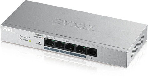 ZyXel ZyXel GS1200-5HP - 5 Port Gigabit PoE+ webmanaged Switch - 4x PoE - 60 Watt