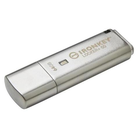 Kingston IronKey Locker+ 50 USB flash drive 64 GB USB Type-A 3.2 Gen 1 (3.1 Gen 1) Zilver