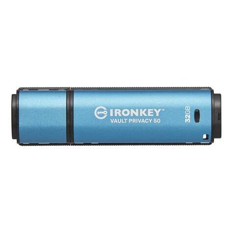 Kingston Technology IronKey Vault Privacy 50 USB flash drive 32 GB USB Type-A 3.2 Gen 1 (3.1 Gen 1) Blauw