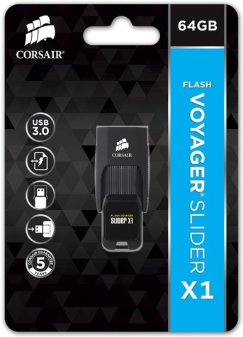 Corsair USB-Stick  64GB Voyager  Slider X1 Capless Design retail