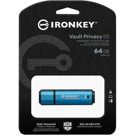 Kingston USB-Stick  64GB Kingston IronKey Vault Privacy 50 AES-256 retail