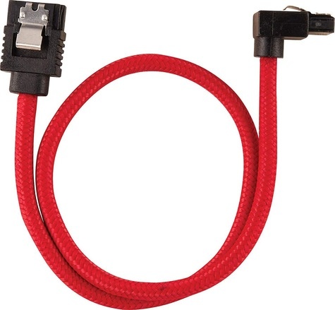 Corsair Premium sleeved SATA cable with 90° connector 2-pack - Red