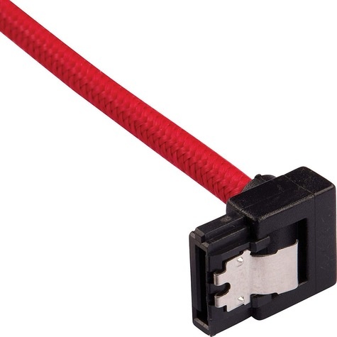 Corsair Premium sleeved SATA cable with 90° connector 2-pack - Red