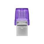 Kingston Kingston Technology DataTraveler microDuo 3C USB flash drive 64 GB USB Type-A / USB Type-C 3.2 Gen 1 (3.1 Gen 1) Paars, Roestvrijstaal