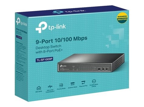 TP-Link TL-SF1009P 9-Port 10/100Mbps 8x PoE+ (65W) Switch