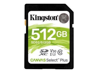 Kingston SD MicroSD Card 512GB Kingston SDXC Canvas+ (Class10) V30 retail