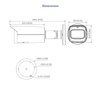 Dahua 4MP WizSense IR Bullet camera Vari-focal lens