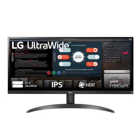 LG 73cm/29'' (2560x1080) LG 29WP500-B 21:9 5ms IPS 2xHDMI VESA UWFHD Black