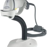 Zebra Zebra LS2208 1D laser barcode scanner white USB cable + hands free stand