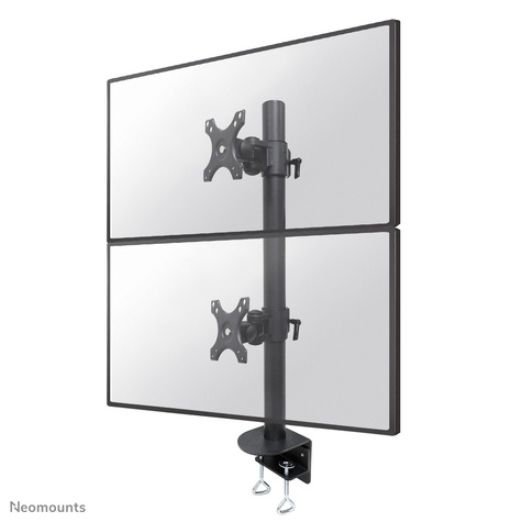 Neomounts FPMA-D960DVBLACKPLUS Neomounts tafelhouder voor twee breedbeeldschermen en gebogen monitoren tot 49" (124 cm) 15KG