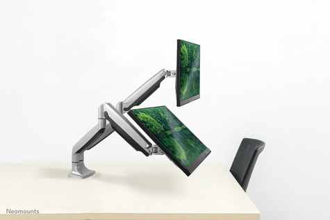 Neomounts 10-32 Inch - Flat screen desk mount - Clamp - 2 Screens - Silver