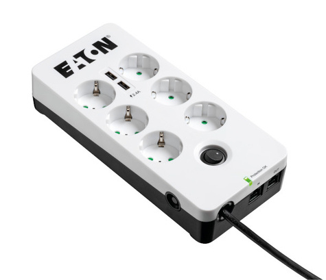 Eaton Protection Box 6 USB Tel@ Din - surge protector - 2500 Watt