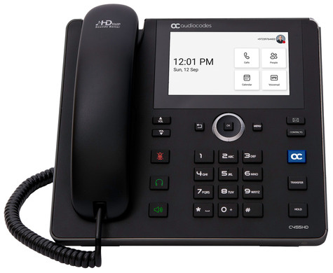 AudioCodes Teams C455HD IP-Phone PoE GbE black with integrated BT and D