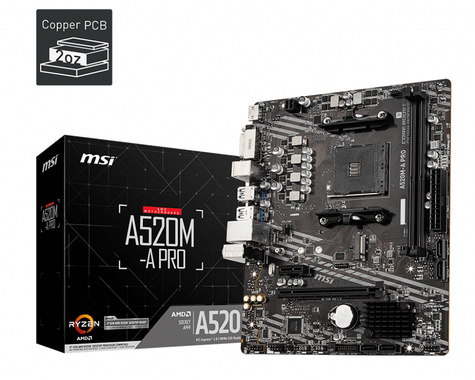 MSI A520M-A PRO - motherboard - micro ATX - Socket AM4 - AMD A520