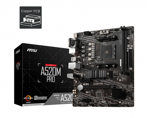 MSI MSI A520M PRO - motherboard - micro ATX - Socket AM4 - AMD A520