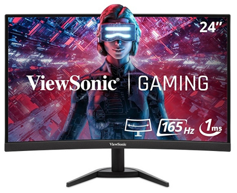 Viewsonic LED Monitor - Full HD - 24inch - 250 nits - Curved - resp 1ms - incl 2x2W speakers 165Hz FreeSync Premium