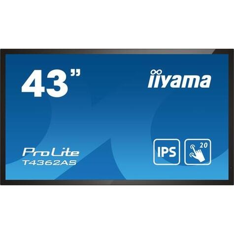 Iiyama T4362AS-B1 beeldkrant Interactief flatscreen 108 cm (42.5") IPS 500 cd/m² 4K Ultra HD Zwart Touchscreen Type processor Android 8.0 24/7