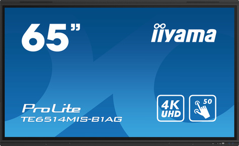 Iiyama TE6514MIS-B1AG beeldkrant Interactief flatscreen 165,1 cm (65") LCD Wifi 435 cd/m² 4K Ultra HD Zwart Touchscreen Type processor Android 24/7