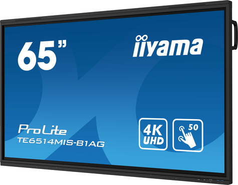 Iiyama TE6514MIS-B1AG beeldkrant Interactief flatscreen 165,1 cm (65") LCD Wifi 435 cd/m² 4K Ultra HD Zwart Touchscreen Type processor Android 24/7