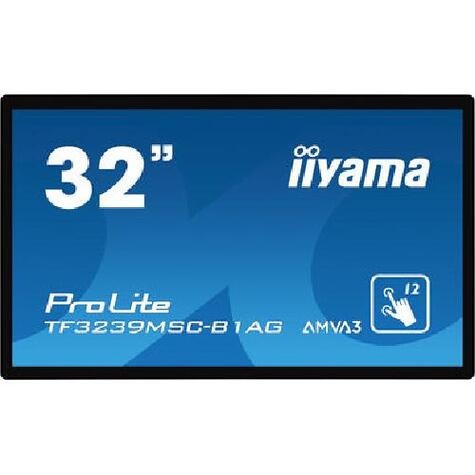 Iiyama ProLite TF3239MSC-B1AG computer monitor 80 cm (31.5") 1920 x 1080 Pixels Full HD LED Touchscreen Multi-gebruiker Zwart