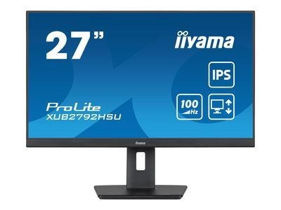 Iiyama 68,6cm/27" (1920x1080) ProLite XUB2792HSU-B6 16:9 FHD IPS 100Hz 0,4ms HDMI DP Pivot VESA Speaker Black