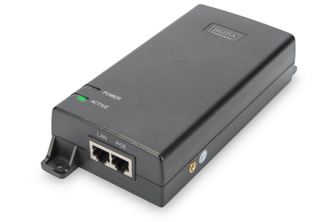DIGITUS Gigabit Ethernet PoE+ Injector - 802.3at Power Pins:4/5(+) - 7/8(-) and 3/6(+) - 1/2(-) - 60W