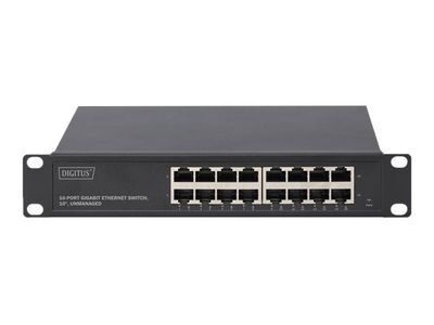 DIGITUS DN-80115 - switch - 16 ports - unmanaged - rack-mountable