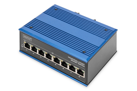 DIGITUS DIGITUS Professional 8-poorts Gigabit Ethernet-netwerkschakelaar, industrieel, onbeheerd