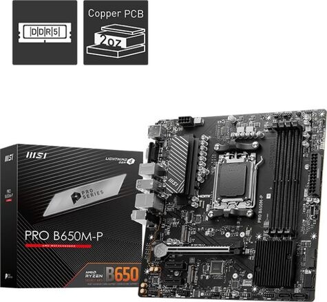 MSI AM5 PRO B650M-P - DDR5/2xM.2/DP/HDMI/VGA/ÂµATX