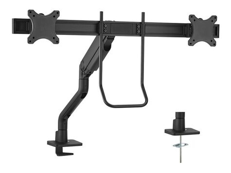 Neomounts BUREAUSTEUN TIS 17"-27" 2TFT 2 gewrichten zwart. Max.8KG