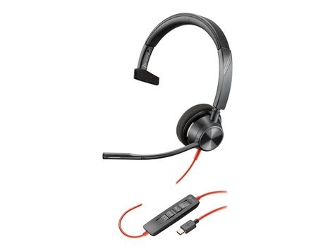 HP Poly Blackwire 3310 Monaural Microsoft Teams Certified USB-C Headset +USB-C/A Adapter (212703-01)