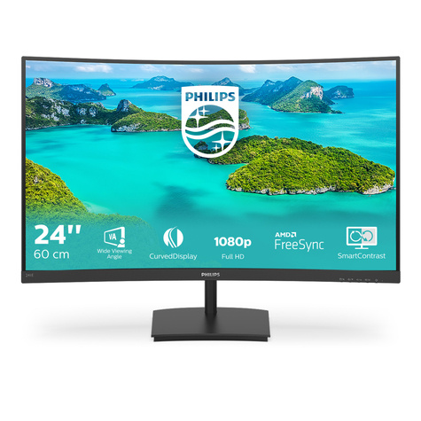 Philips Curved LED-Display E-line 241E1SCA - 61 cm (24") - 1920 x 1080 Full HD