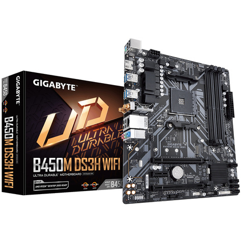 Gigabyte B450M DS3H WIFI - 1.0 - motherboard - micro ATX - Socket AM4 - AMD B450