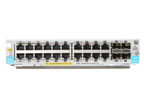 HPE Aruba 20-port 10/100/1000BASE-T PoE+ / 4-port 1G/10GbE SFP+ v3 zl2 Module