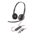 HP HP Poly Blackwire 3220 Stereo USB-C Black Headset +USB-C/A Adapter (Bulk) (209745-104)