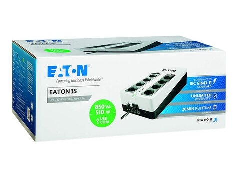 Eaton 3S850F UPS Stand-by (Offline) 0,85 kVA 510 W 8 AC-uitgang(en) Frans/UTE