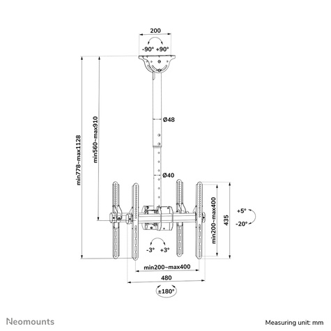 Neomounts NM-C440D - voor 2 LCD-schermen - zwart