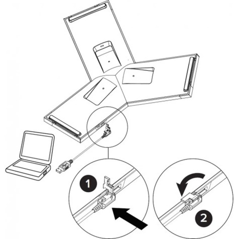 Poly Trio 8800 USB-A to Micro USB Locking Cable (2M)
