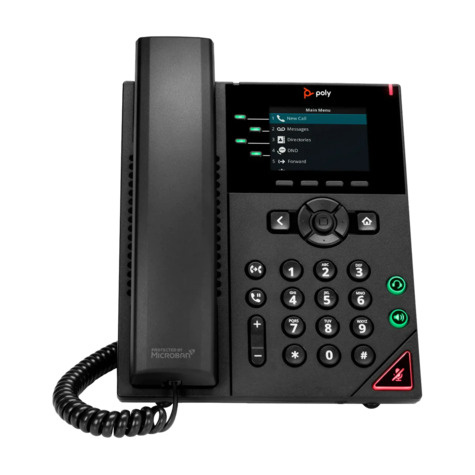 Poly VVX 250 4-Line IP Phone and PoE-enabled No