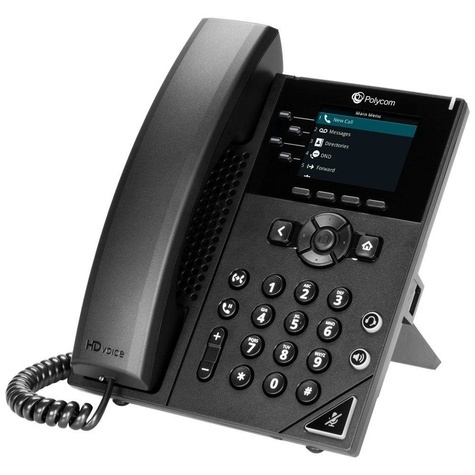 Poly VVX 250 4-Line IP Phone and PoE-enabled No