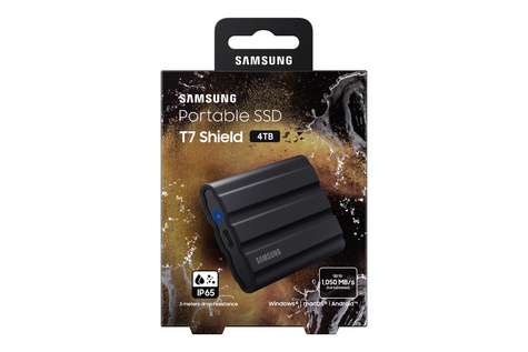 Samsung SSD Hard Drive T7 Shield MU-PE4T0S - 4 TB - USB 3.2 Gen 2 - Black