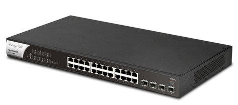 DrayTek DrayTek VigorSwitch P1281x 24 poorts Gigabit PoE + 4SFP+