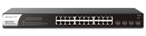 DrayTek VigorSwitch P1281x 24 poorts Gigabit PoE + 4SFP+
