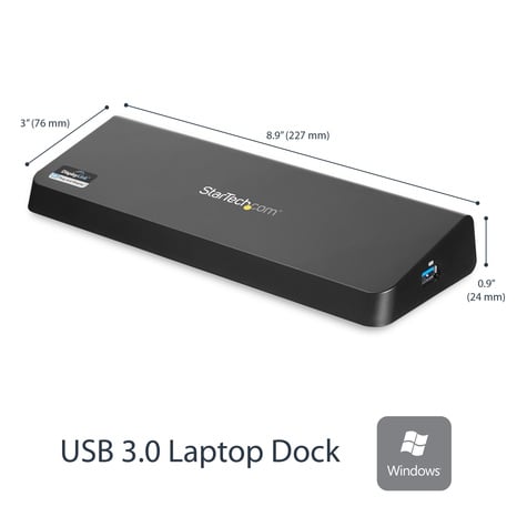 STARTECH USB 3.0 Dock, Dual Monitor met HDMI  4K DisplayPort, USB 3.0 naar 4x USB-A, Ethernet, HDMI en DP