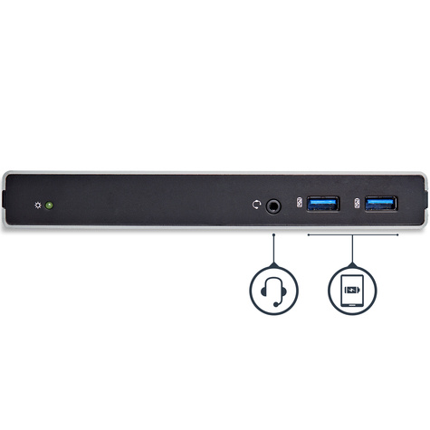 STARTECH Dual-monitor USB 3.0 docking station - DVI - voor Mac  Windows - inclusief VGA en HDMI adapters - 2x laad poorten - Dockingstation - USB - DVI - 1GbE - voor P/N: ARMBARDUO, ARMDUAL, ARMDUAL30, ARMSLIMDUO, TB33A1C