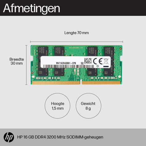 HP 16GB - DDR4 - SO-DIMM 260-pin - 3200MHz - Memory